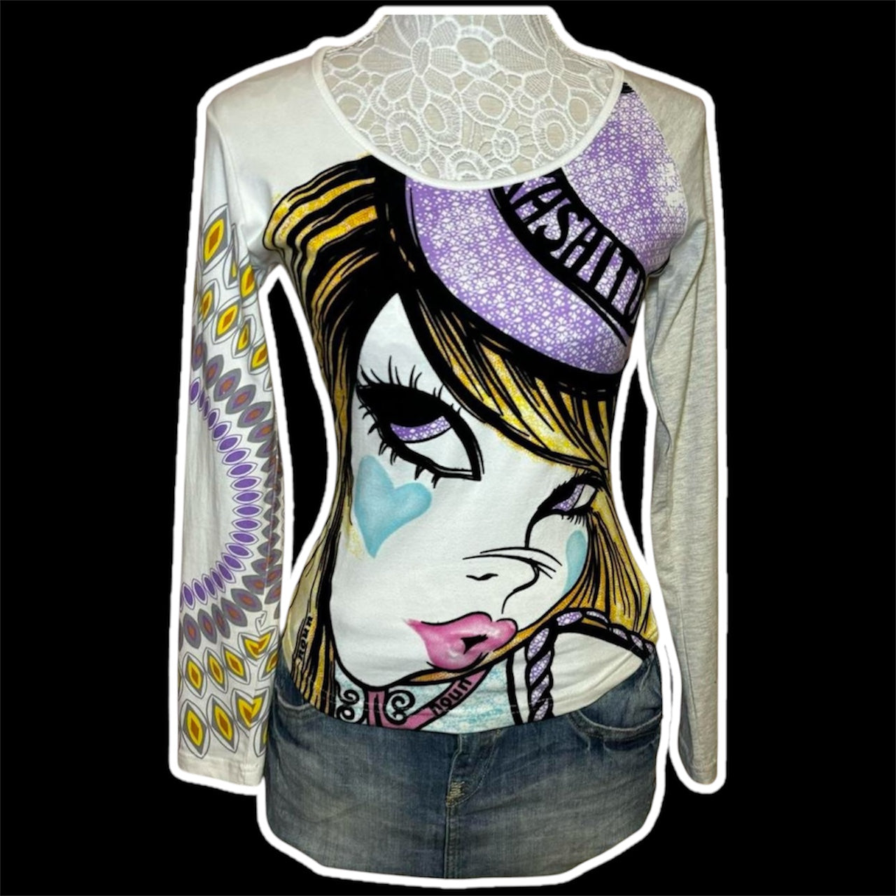 Y2k Custo Barcelona Graphic Long Sleeved Shirt