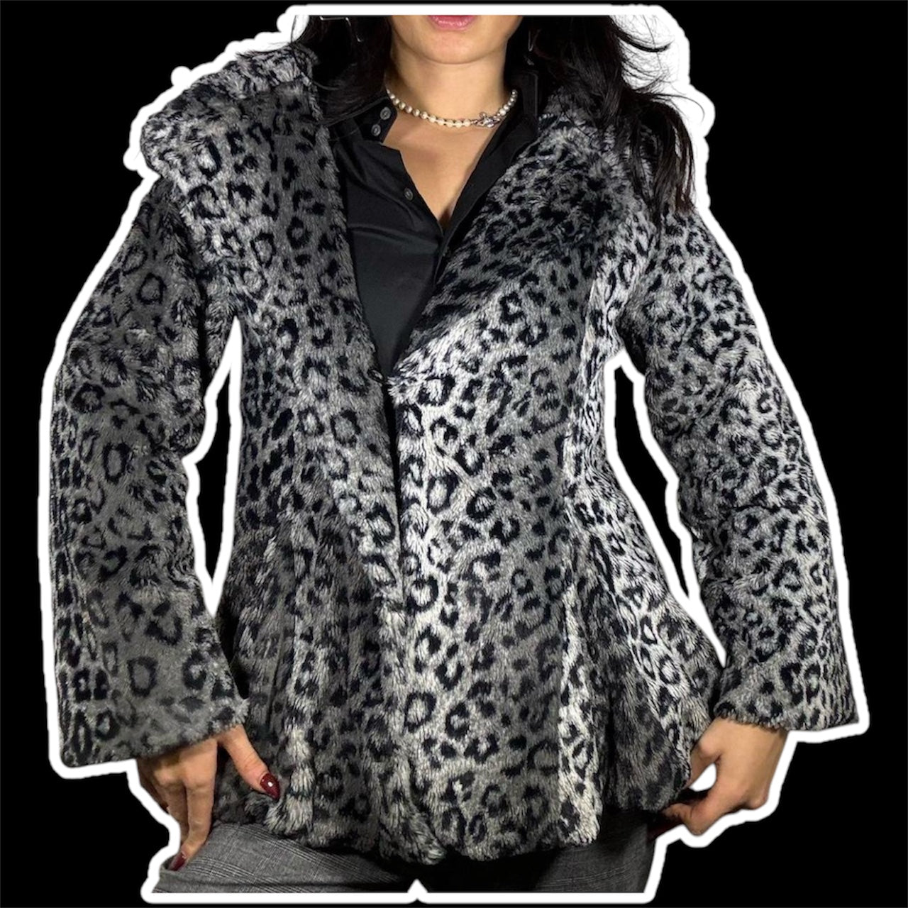 Vintage 2000s Leopard Print Fur Coat by Melody
