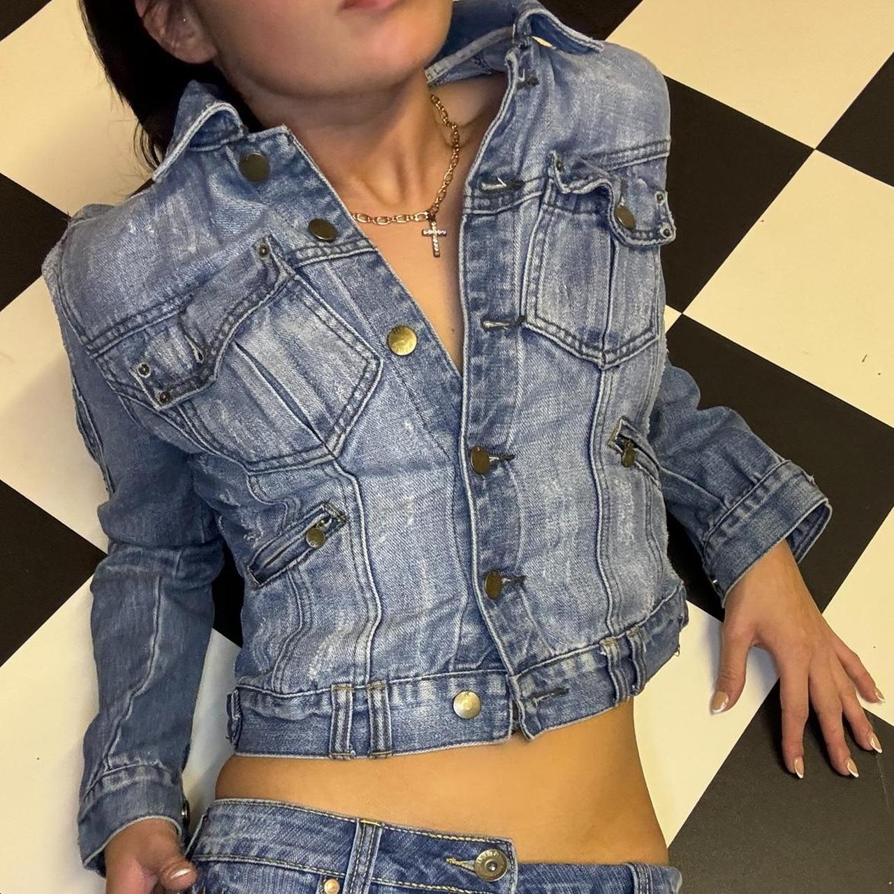 Vintage y2k denim jacket by Crafted