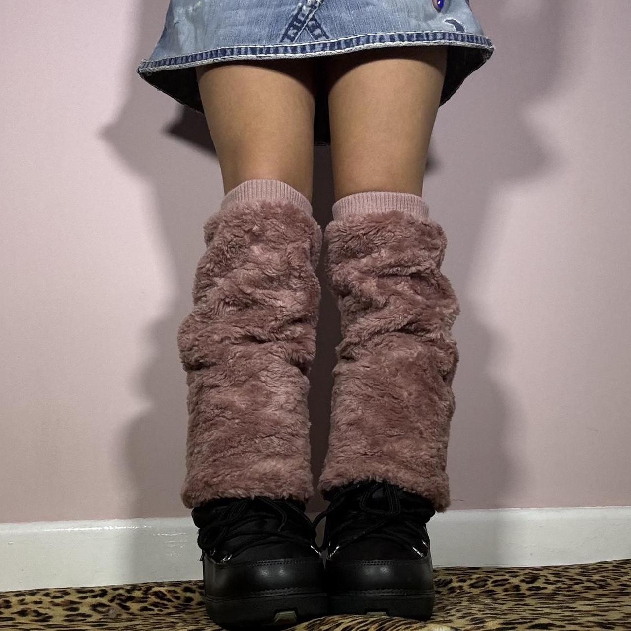Vintage Y2k faux fur leg warmers
