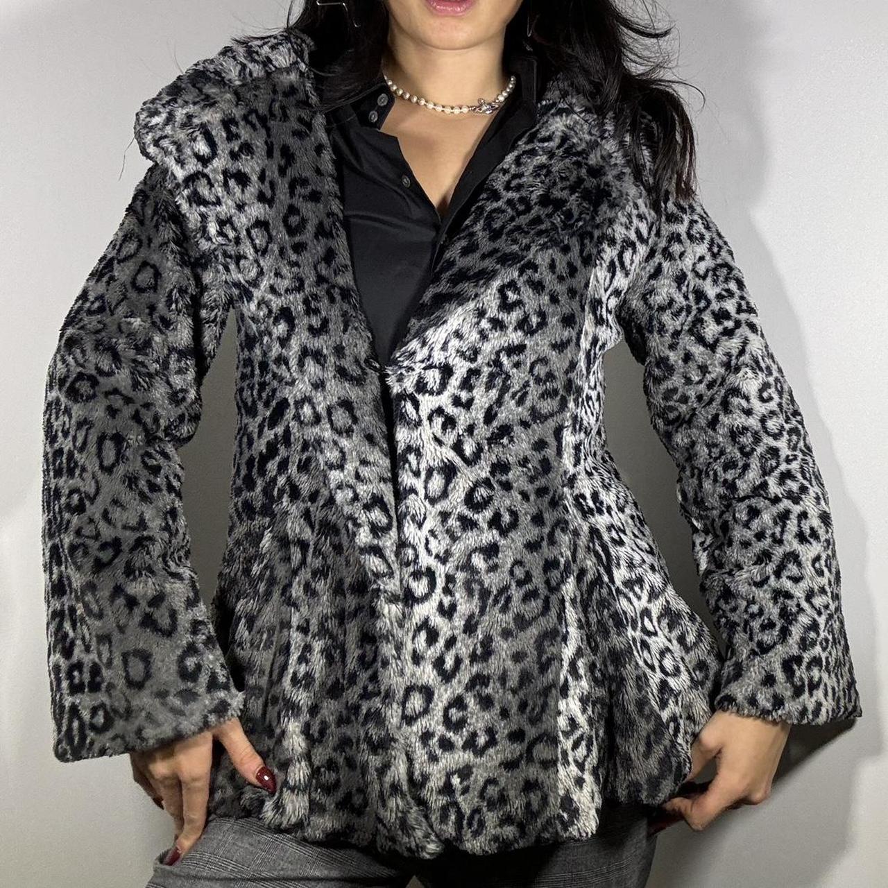 Vintage 2000s Leopard Print Fur Coat by Melody