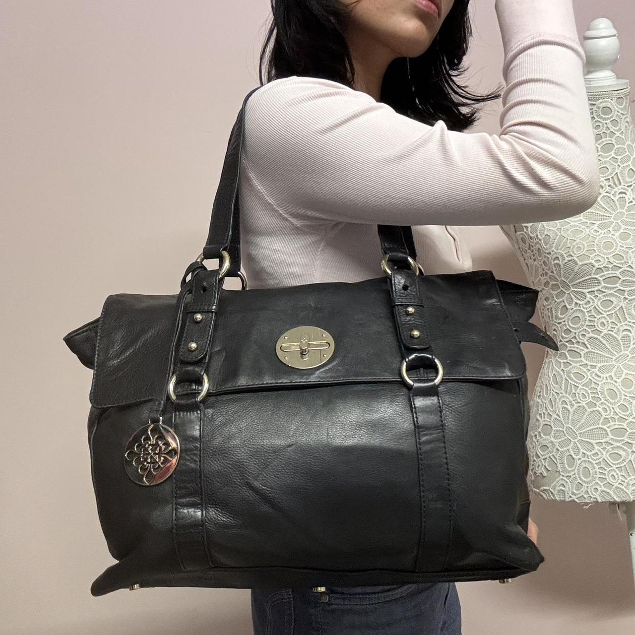 Vintage y2k black leather shoulder bag by Patrick Cox