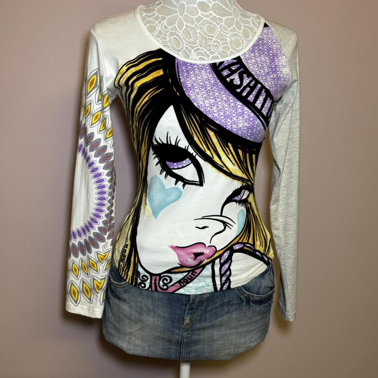 Y2k Custo Barcelona Graphic Long Sleeved Shirt
