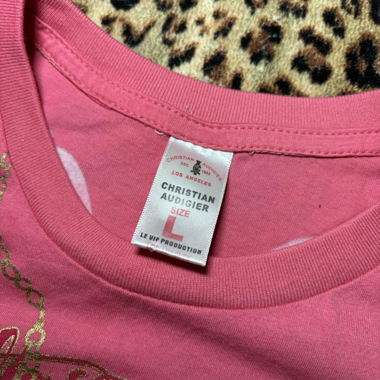 Vintage Y2k Christian Audigier Graphic Baby Tee