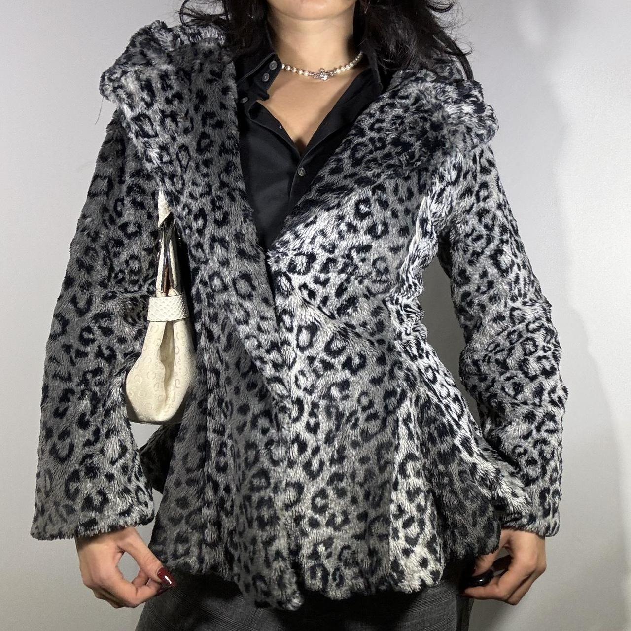 Vintage 2000s Leopard Print Fur Coat by Melody