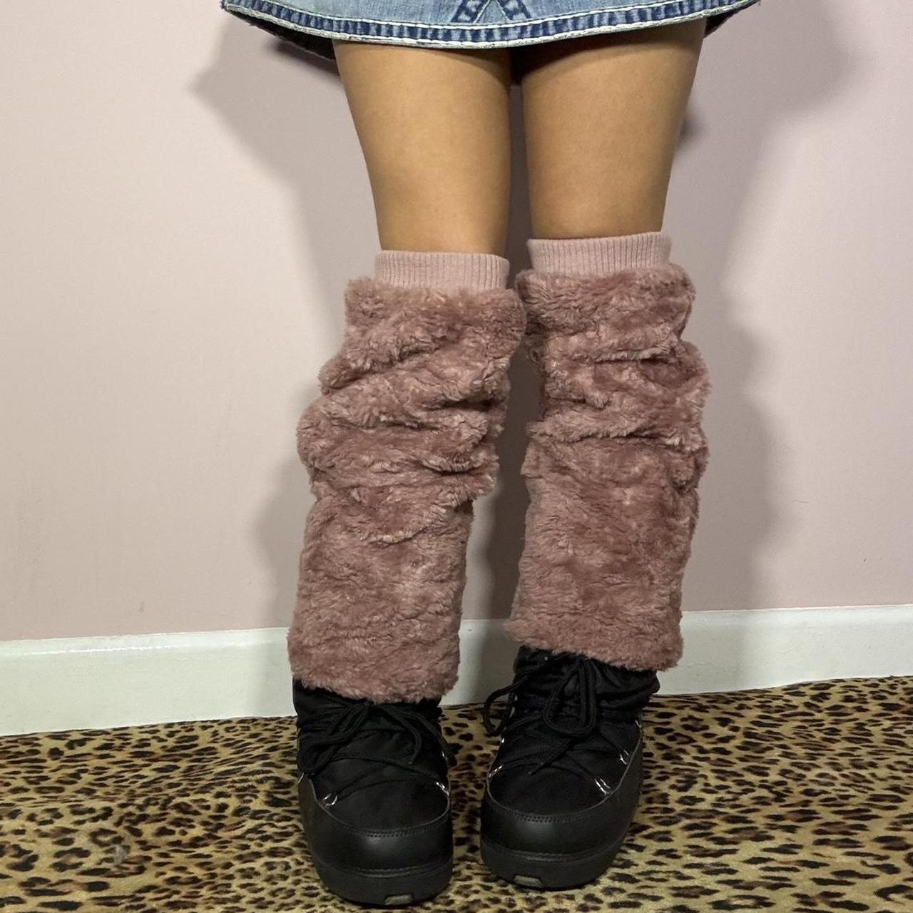Vintage Y2k faux fur leg warmers