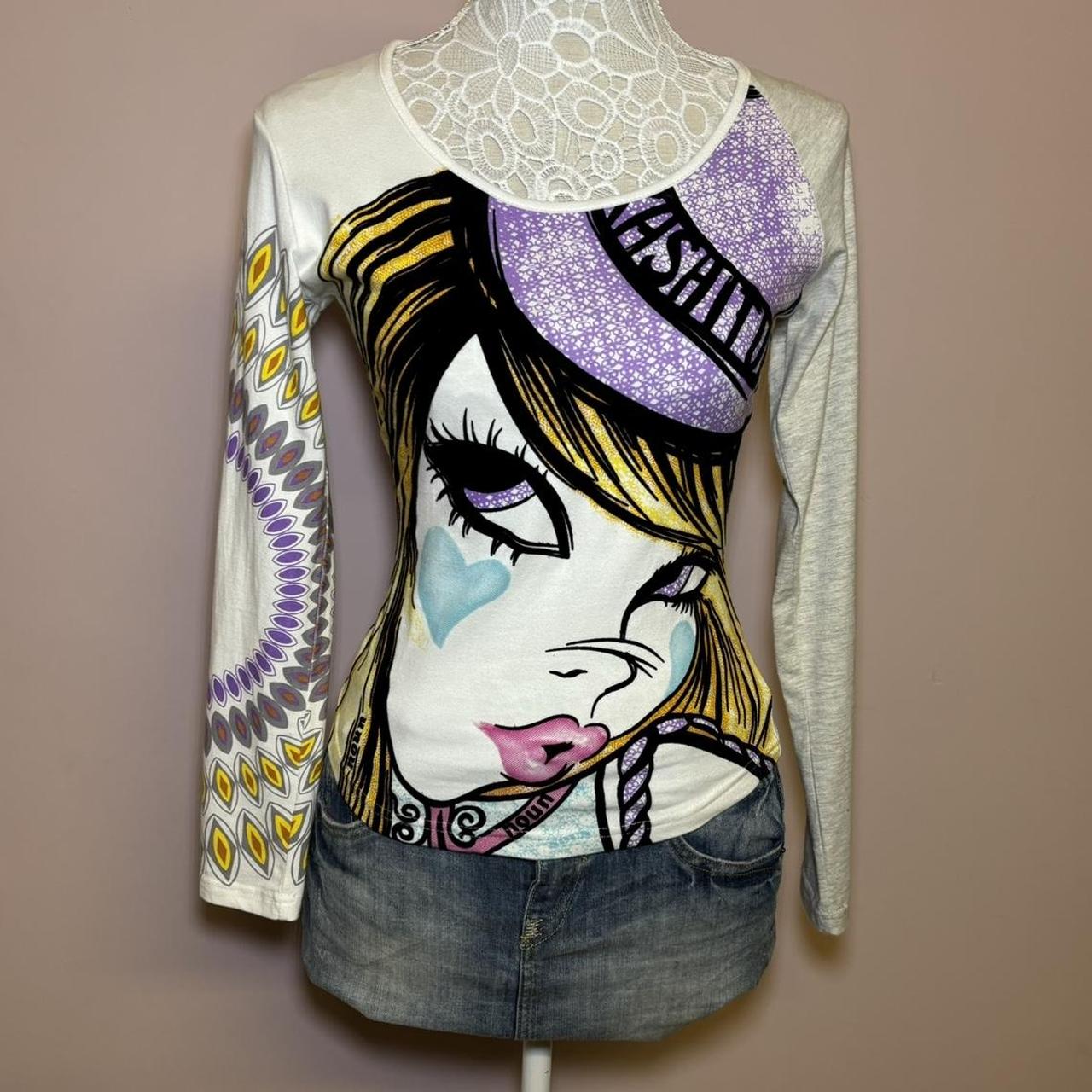 Y2k Custo Barcelona Graphic Long Sleeved Shirt
