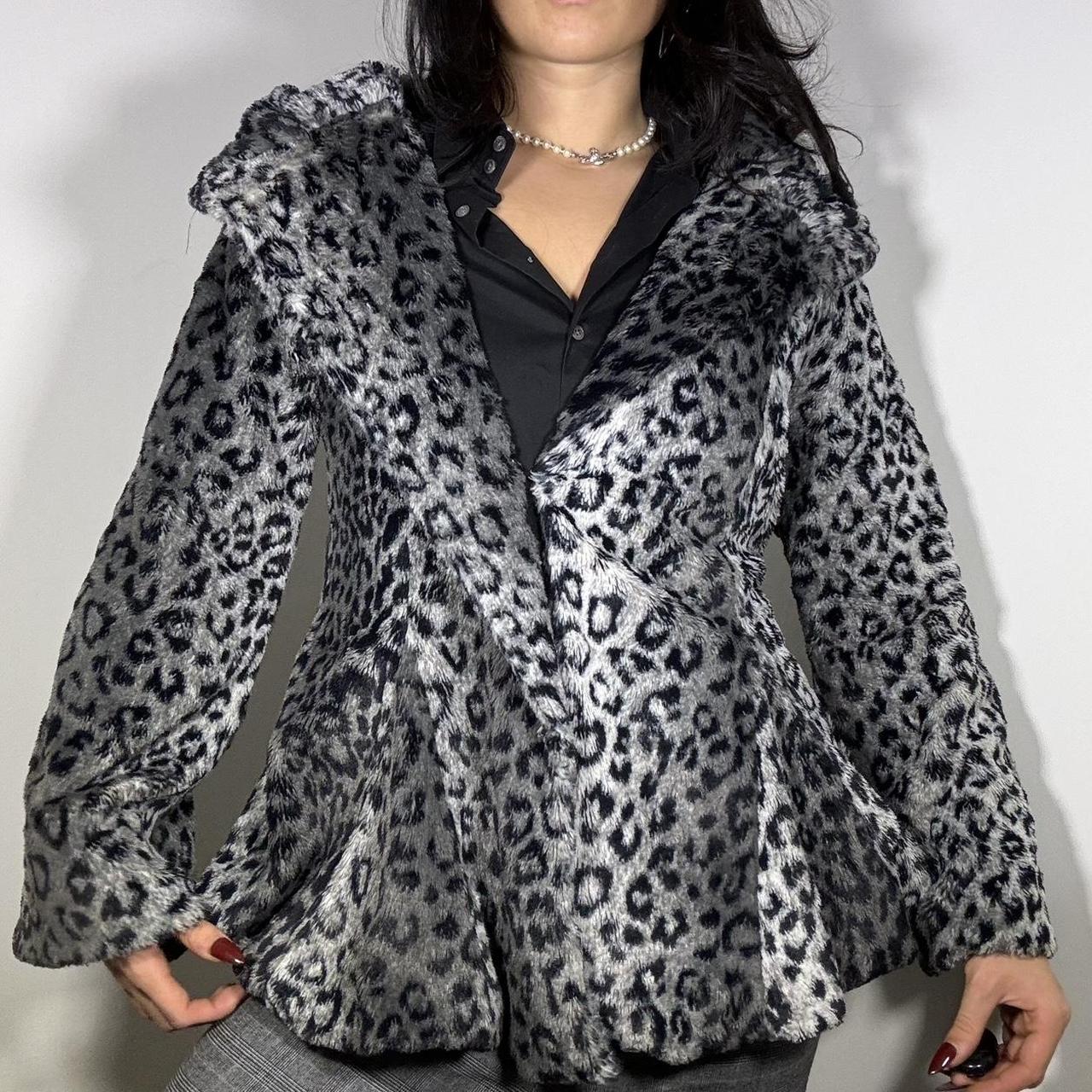 Vintage 2000s Leopard Print Fur Coat by Melody