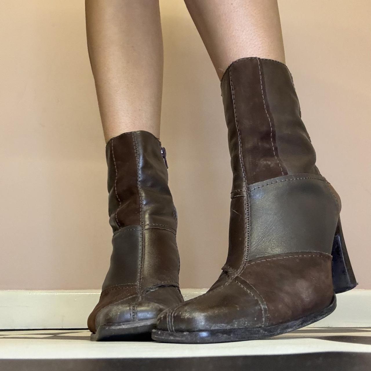 Vintage y2k leather ankle boots by Bronx