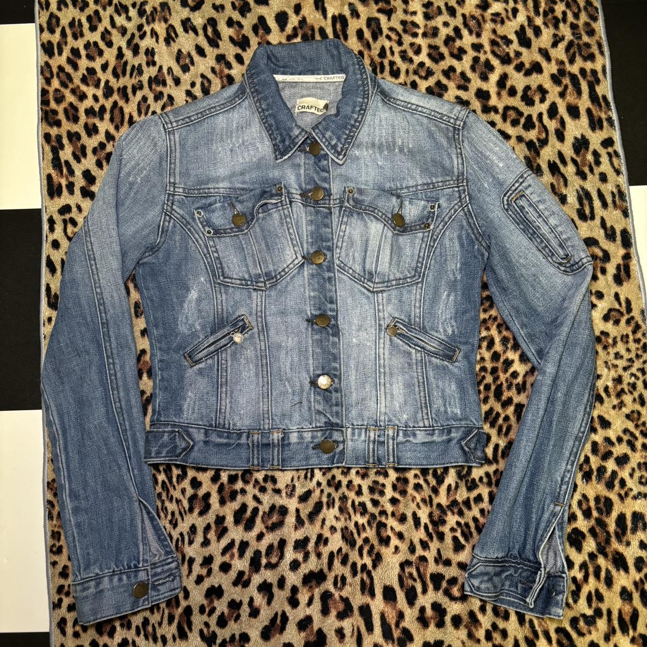 Vintage y2k denim jacket by Crafted