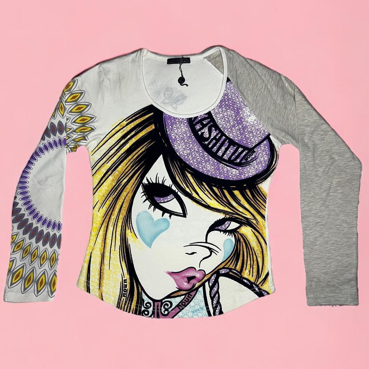 Y2k Custo Barcelona Graphic Long Sleeved Shirt