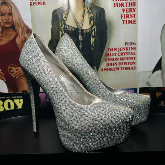 Vintage Y2k Rhinestone Platform Heels