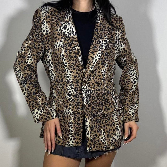 Vintage 80s Leopard Print Blazer