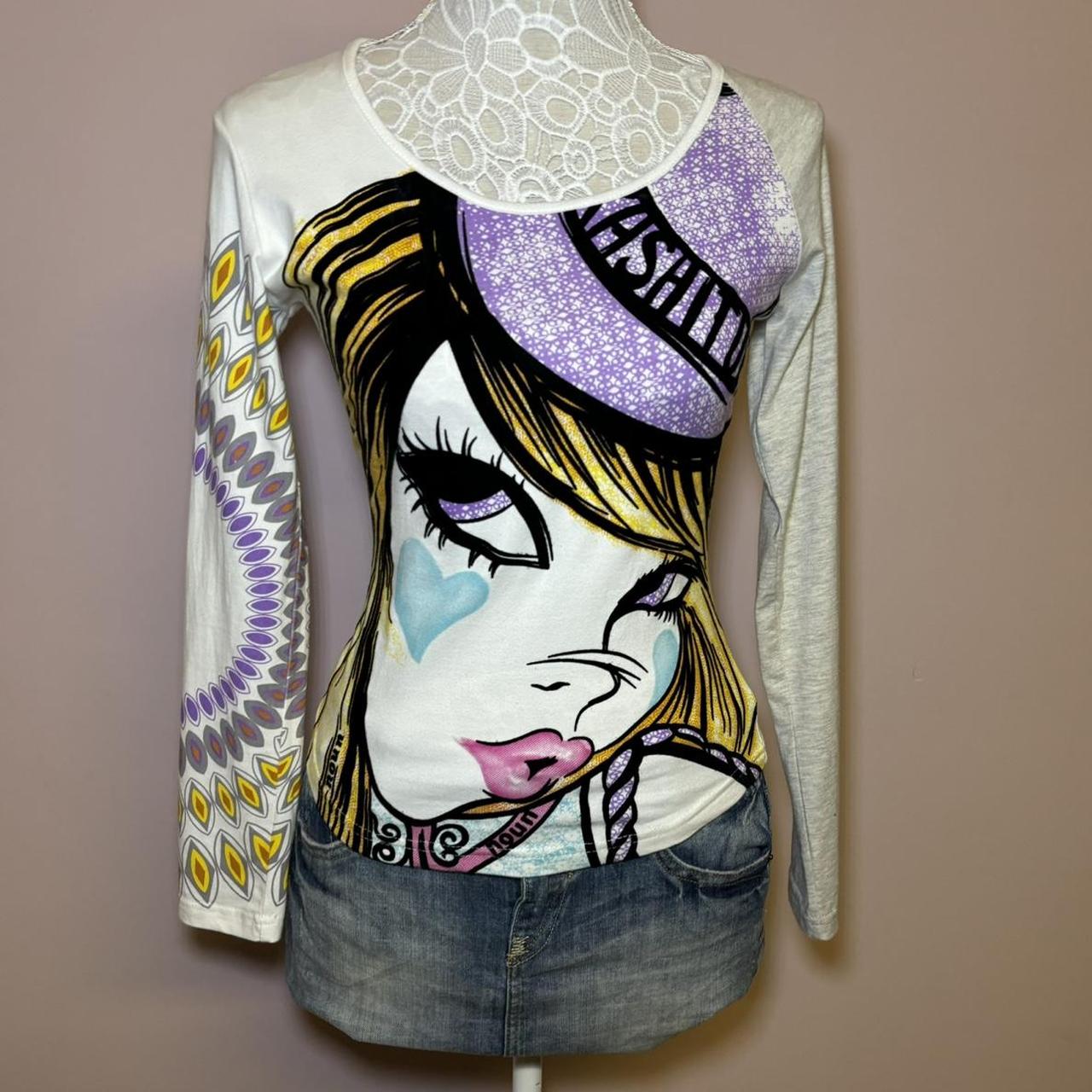 Y2k Custo Barcelona Graphic Long Sleeved Shirt