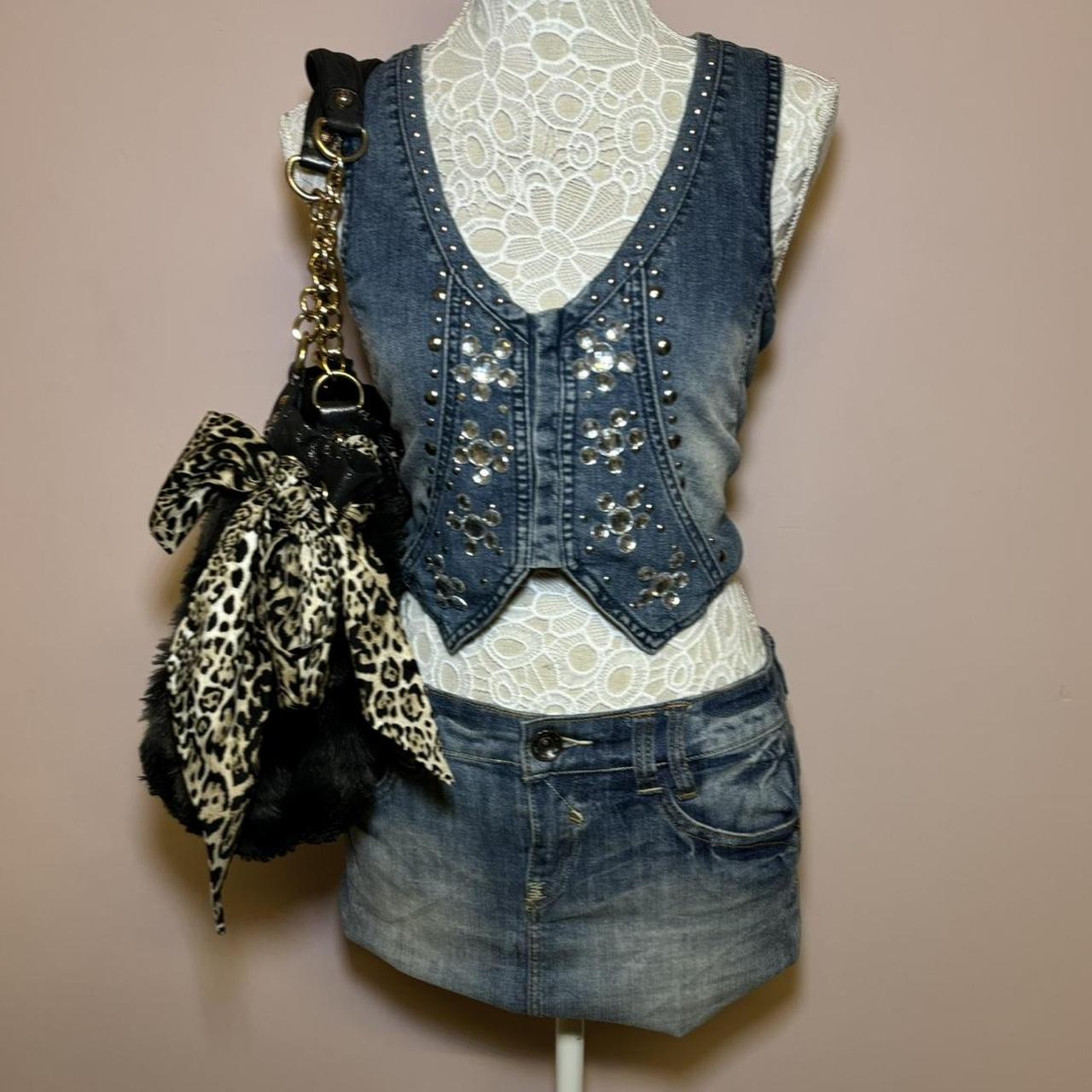 Vintage Y2k Denim Waistcoat