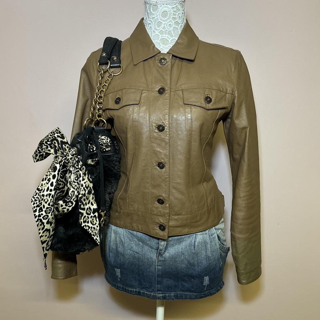 Vintage y2k brown leather jacket by For Women