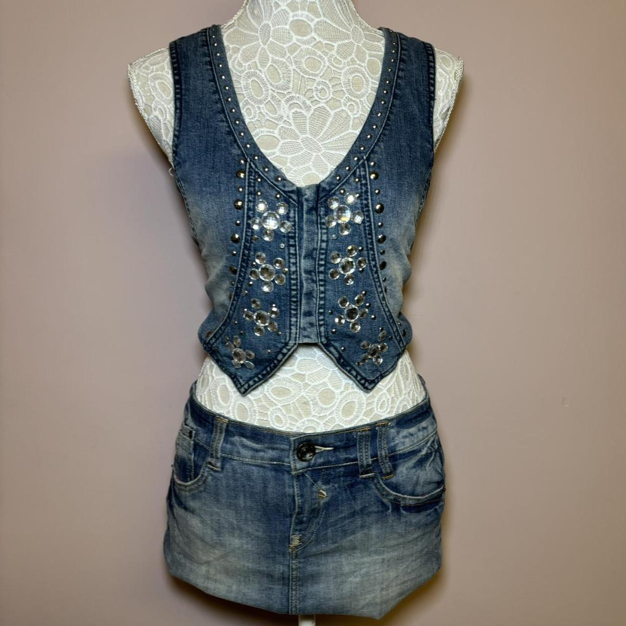 Vintage Y2k Denim Waistcoat