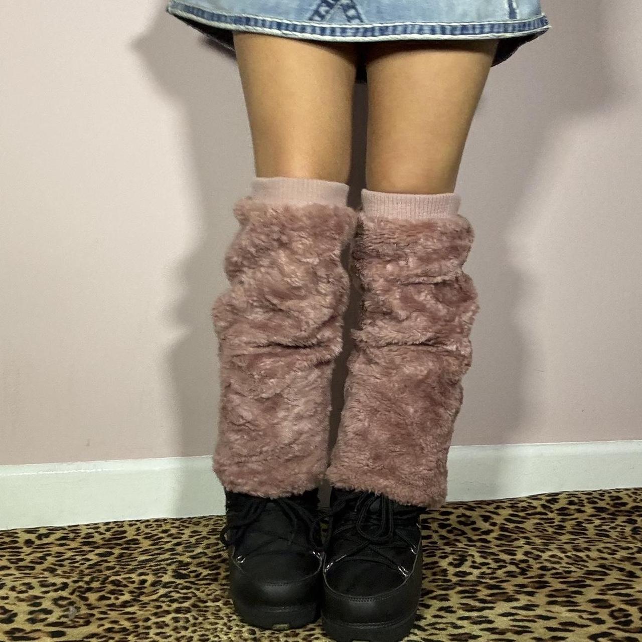 Vintage Y2k faux fur leg warmers