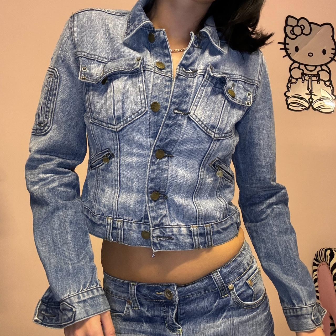 Vintage y2k denim jacket by Crafted