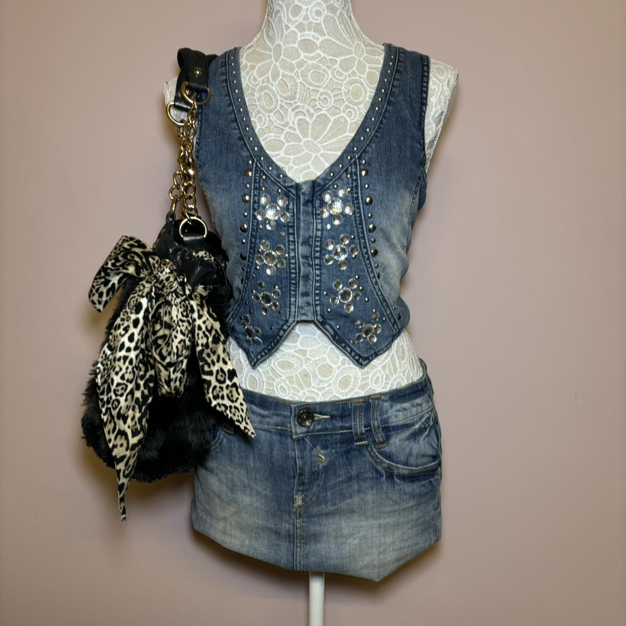 Vintage Y2k Denim Waistcoat