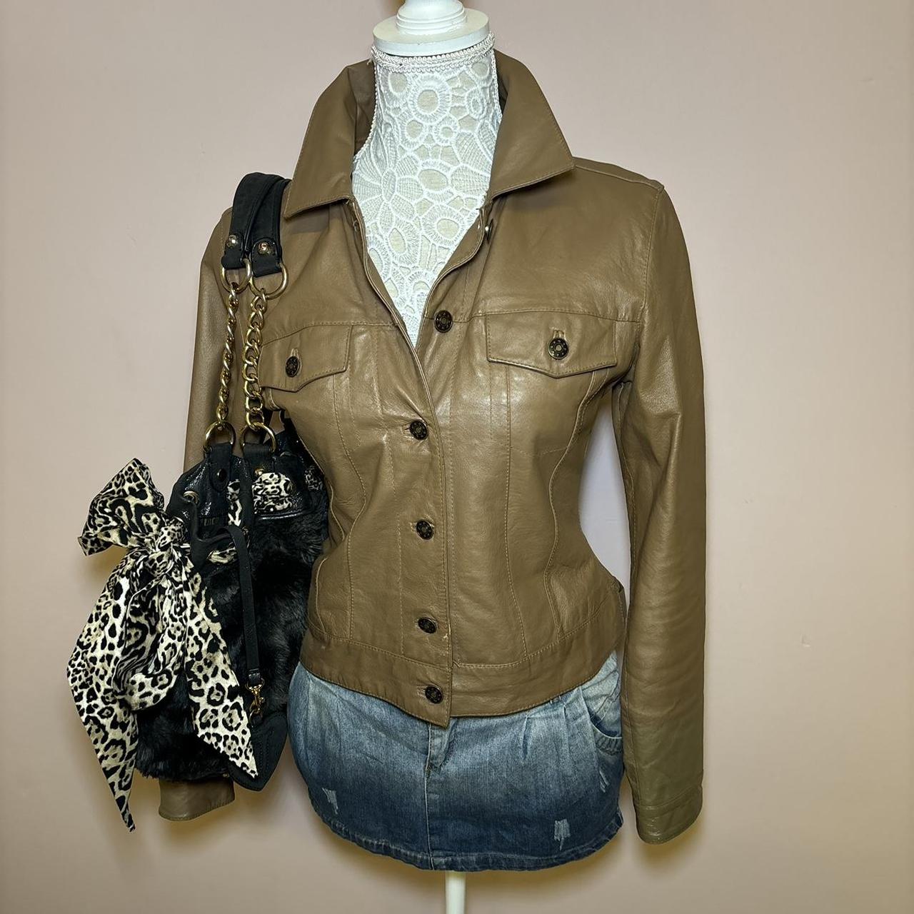 Vintage y2k brown leather jacket by For Women