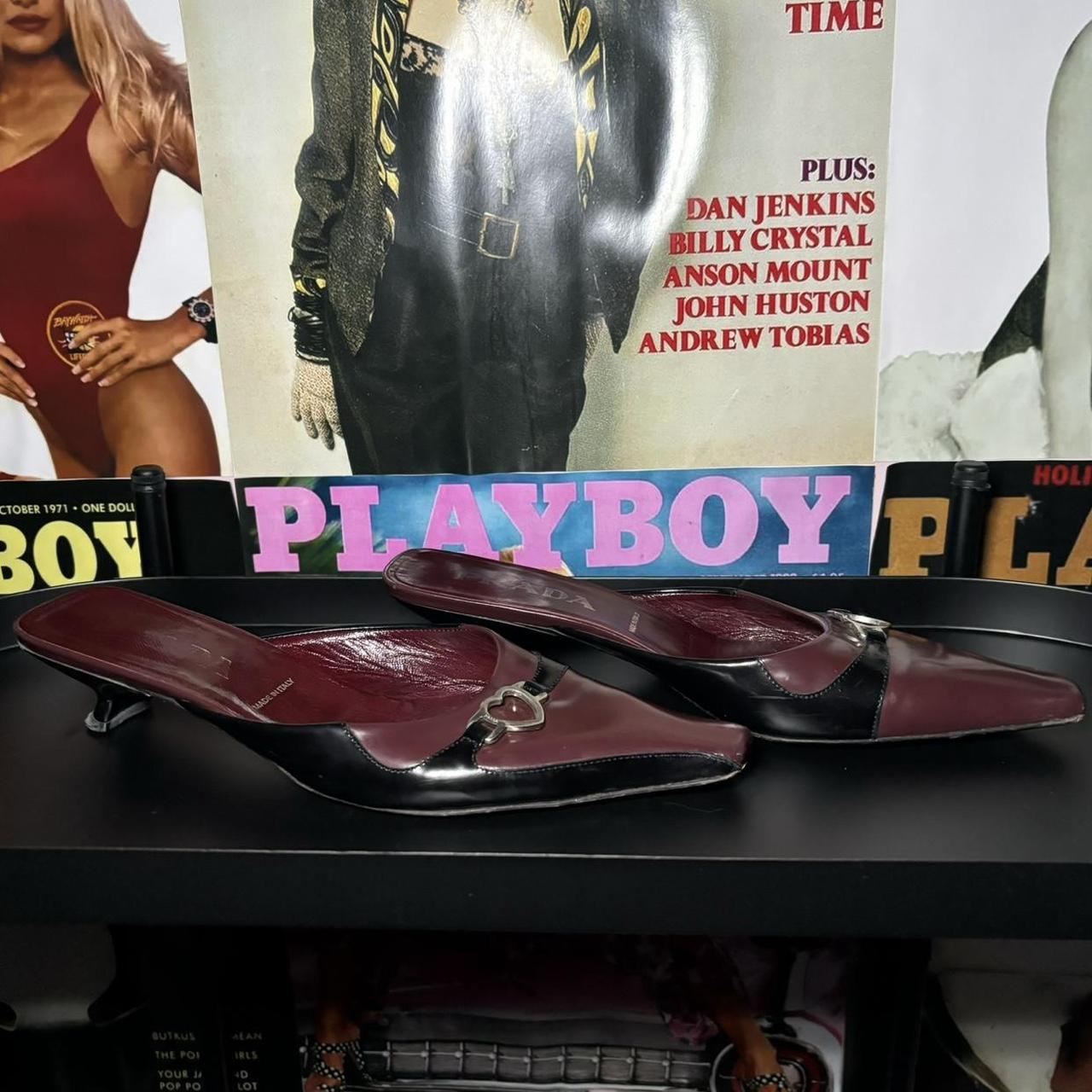 Vintage Y2k leather kitten heels by Prada