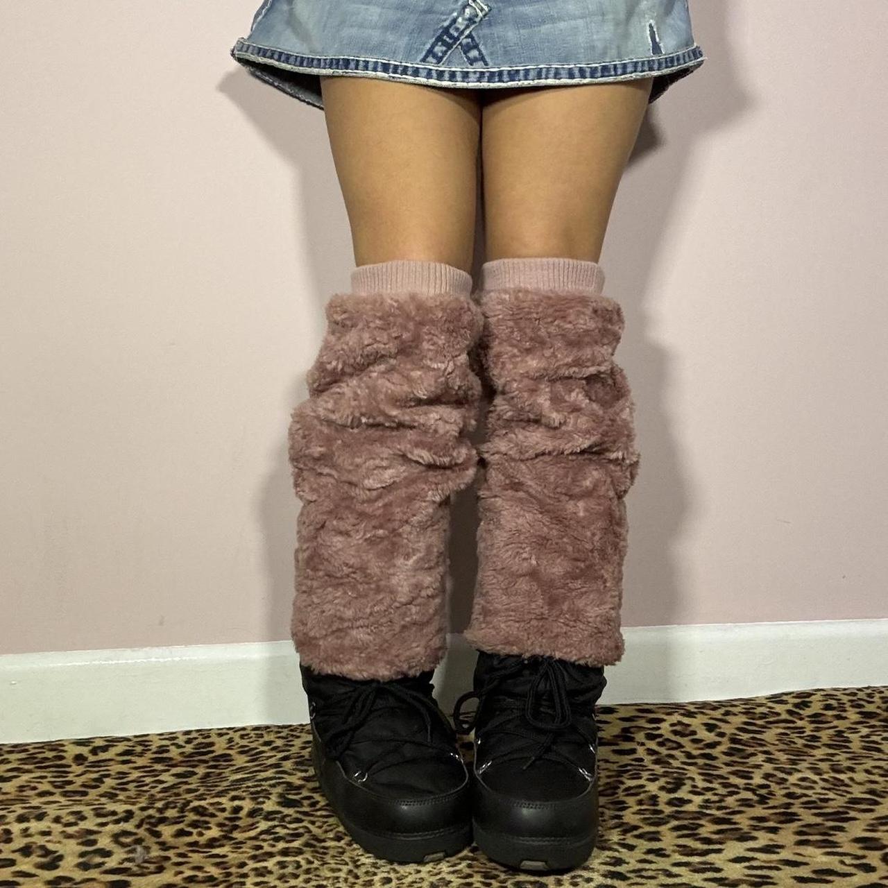 Vintage Y2k faux fur leg warmers