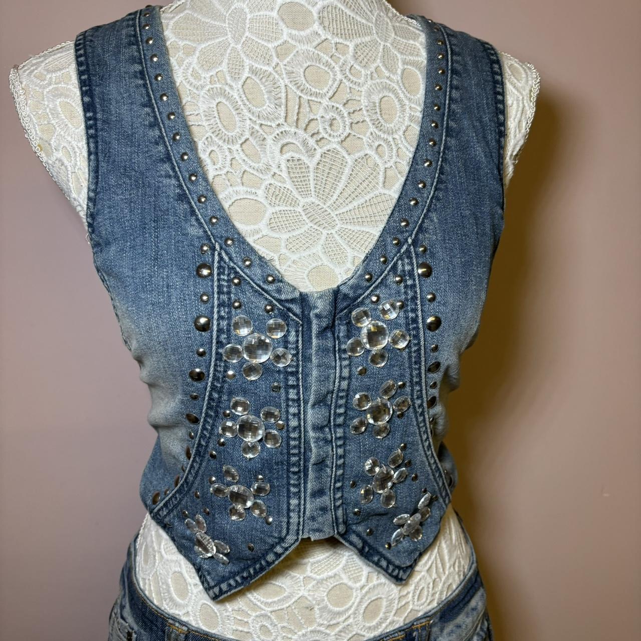 Vintage Y2k Denim Waistcoat