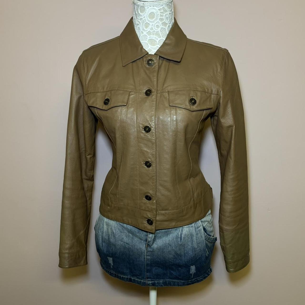 Vintage y2k brown leather jacket by For Women